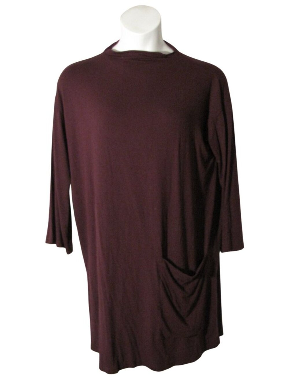 Eileen Fisher M Jersey Knit Burgundy Dress Tunic Stretch